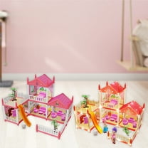 DIY Princess Castle Villa Playhouse | Pink Plastic Pretend Playhouse | Interactive Multiroom Layout | Imaginative Buildable Toy | Gift Boxed | 10.83 x 7.28 x 3.35 in | 1 Piece