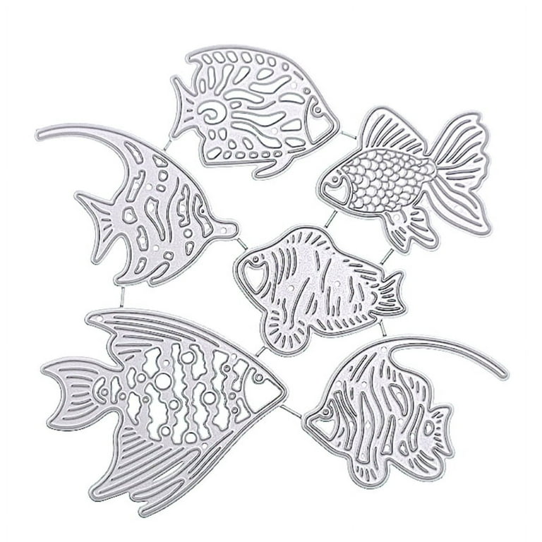 DIY Printing Six Fish Carbon Steel Mould, Clear Stamp Embossing Mold for  Paper Card and Craft Gift Making 