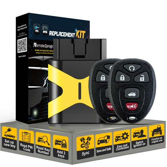 DIY Programmer Tool and Car Key Keyless Entry Remote Replacement for 2011 Buick Lucerne/2011-2013 Chevy Impala 315MHZ with FCC: OUC60221, OUC60270