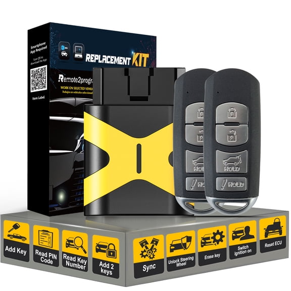 DIY Programming Car Key Keyless Entry Remote Control Replacement for Mazda with FCC: WAZSKE13D01 for No Working Remote