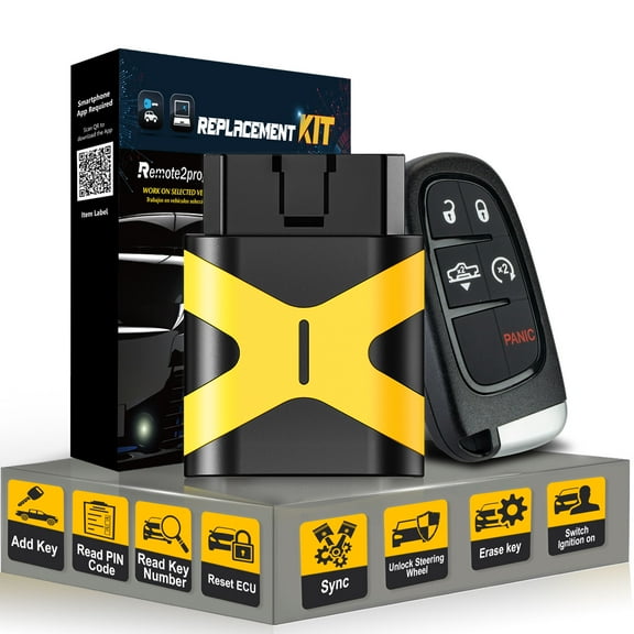 DIY Programming Car Key and Smart Keyless Entry Remote Control Replacement for 2013-2017 Dodge Ram 1500 2500 3500 with FCC: GQ4-54T