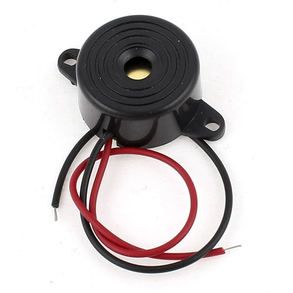 DC3-24V Wire Industrial Continuous Sound Electronic Alarm Buzzer Black