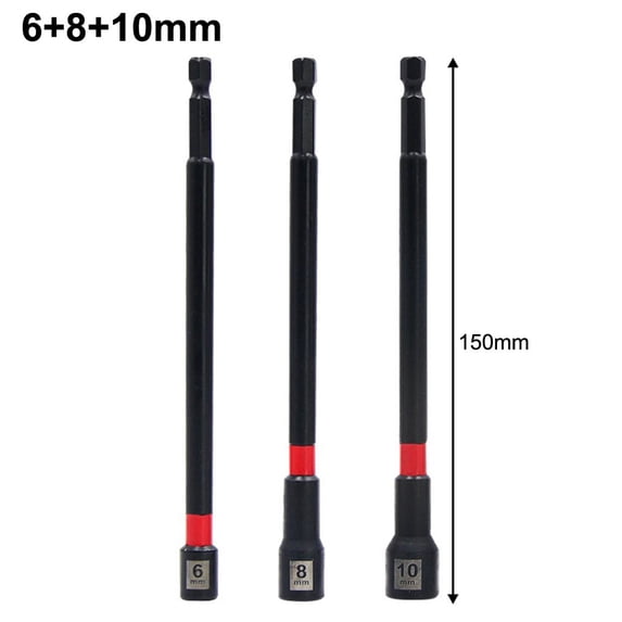 DIY Projects 6 8 10mm Magnetic Nut Driver Screwdriver For Impact Drill Drill Bit Holder Hex Socket Tool 150mm Length Tool