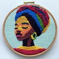 thumbnail image 1 of DIY Punch Needle Kits Abstract African Woman Easy for Beginners Punch Needle Embroidery Set for Craft lovers with Printed Pattern and Hoop for Home Decor 20x20cm-11, 1 of 6