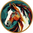 thumbnail image 1 of DIY Punch Needle Kits American Native Indian Horse Easy for Beginners Punch Needle Embroidery Set for Craft lovers with Printed Pattern and Hoop for Home Decor 20x20cm-11, 1 of 6