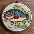 thumbnail image 1 of DIY Punch Needle Kits Bass Fish Easy for Beginners Punch Needle Embroidery Set for Craft lovers with Printed Pattern and Hoop for Home Decor 20x20cm-7, 1 of 6