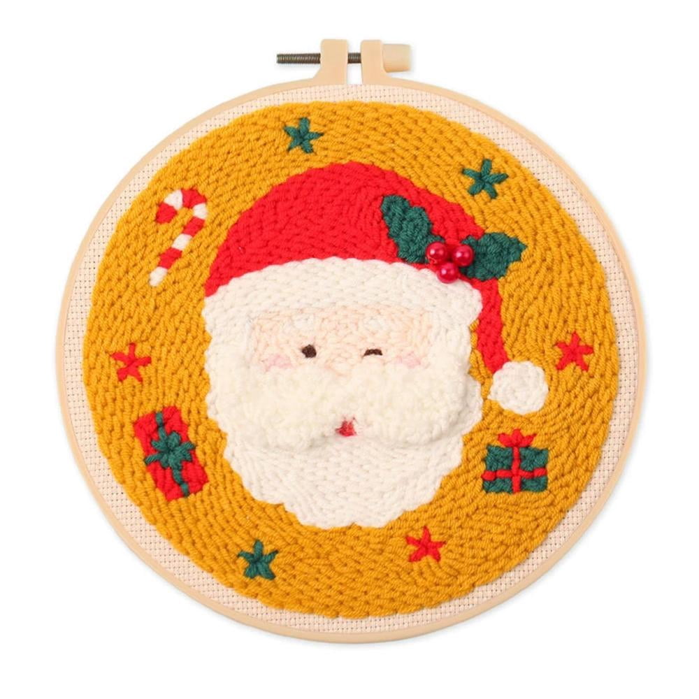 DIY Punch Needle Kits for Beginners,Christmas Snowman Embroidery Punch ...