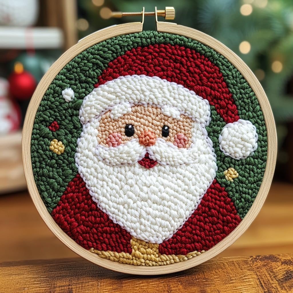 DIY Punch Needle Kits for Beginners Santa Claus Merry Christmas with ...