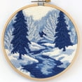thumbnail image 1 of DIY Punch Needle Kits for Beginners Winter Snow River Trees with Hoop Punch Needle Starter Craft Embroidery Set Easy for Adults and Children Festival Gift and Decoration 20x20cm-7, 1 of 6