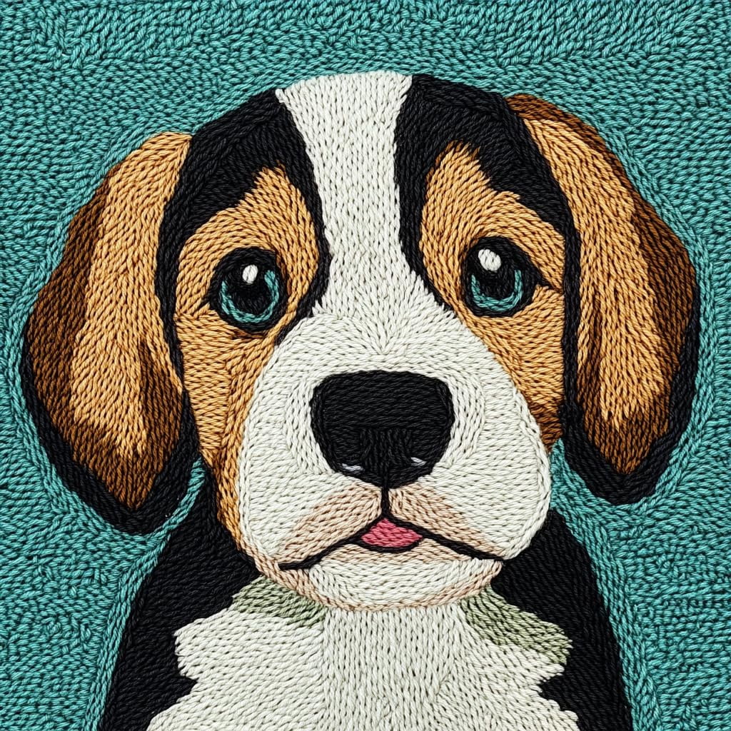 DIY Punch Needle Kits Cartoon Puppy Beagles Dog Easy for Beginners ...
