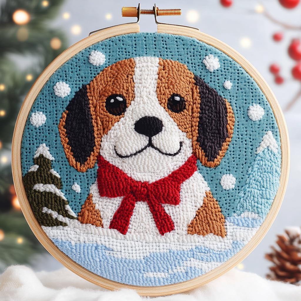 DIY Punch Needle Kits Cartoon Puppy Beagles Dog Easy for Beginners ...