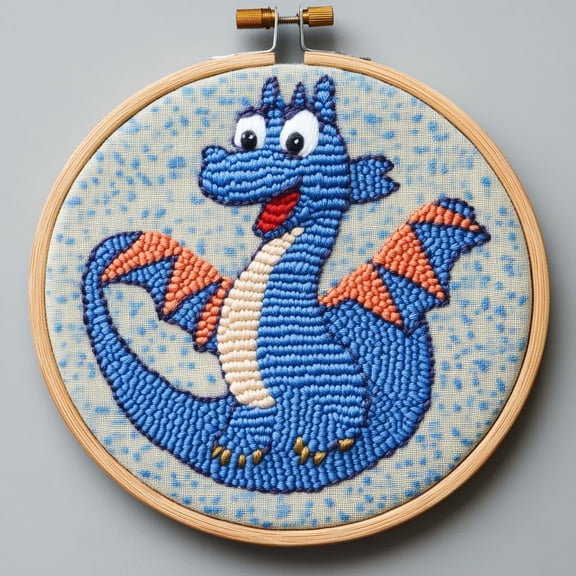 DIY Punch Needle Kits Dragon Easy for Beginners Punch Needle Embroidery Set with Hoop Stamped Pattern for Craft lovers and Home Decor-11