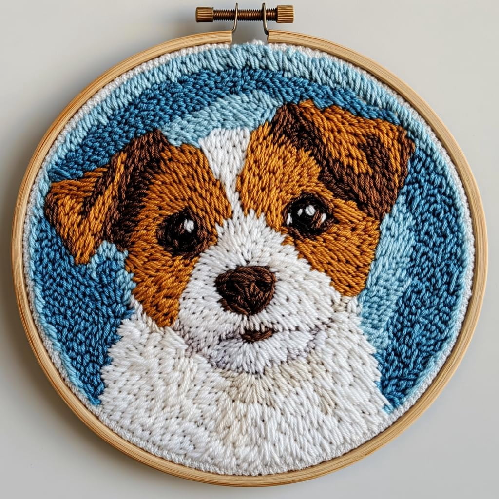 DIY Punch Needle Kits Jack Russell Dog Easy for Beginners Punch Needle ...