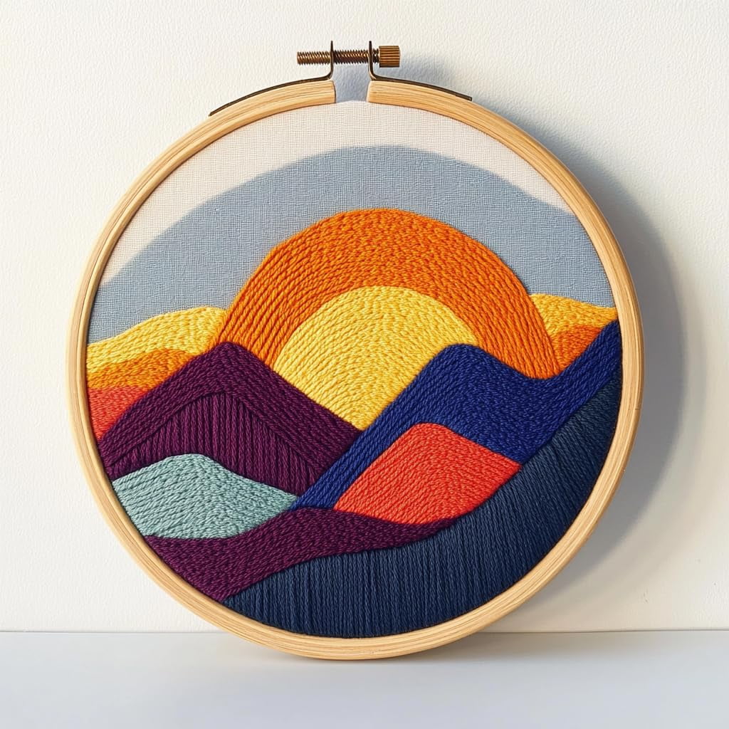 DIY Punch Needle Kits Landscape Mountains and Sunset Easy for Beginners ...