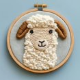 thumbnail image 1 of DIY Punch Needle Kits Little Cute Sheep Easy for Beginners Punch Needle Embroidery Set for Craft lovers with Printed Pattern and Hoop for Home Decor 20x20cm-3, 1 of 6