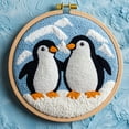 thumbnail image 1 of DIY Punch Needle Kits Penguin Family Easy for Beginners Punch Needle Embroidery Set with Hoop Stamped Pattern for Craft lovers and Home Decor-2, 1 of 6