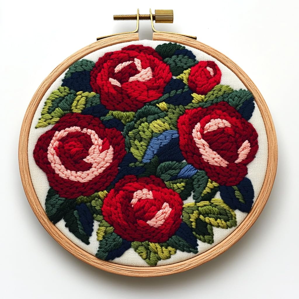 DIY Punch Needle Kits Red Roses Easy for Beginners Punch Needle ...