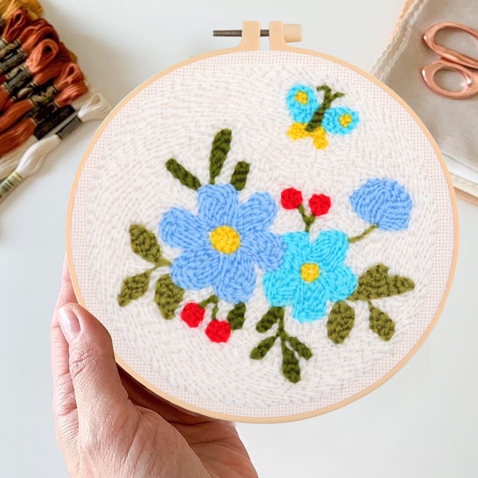 DIY Punch Needle Kits for Beginners with Hoop Embroidery Punch Needle ...