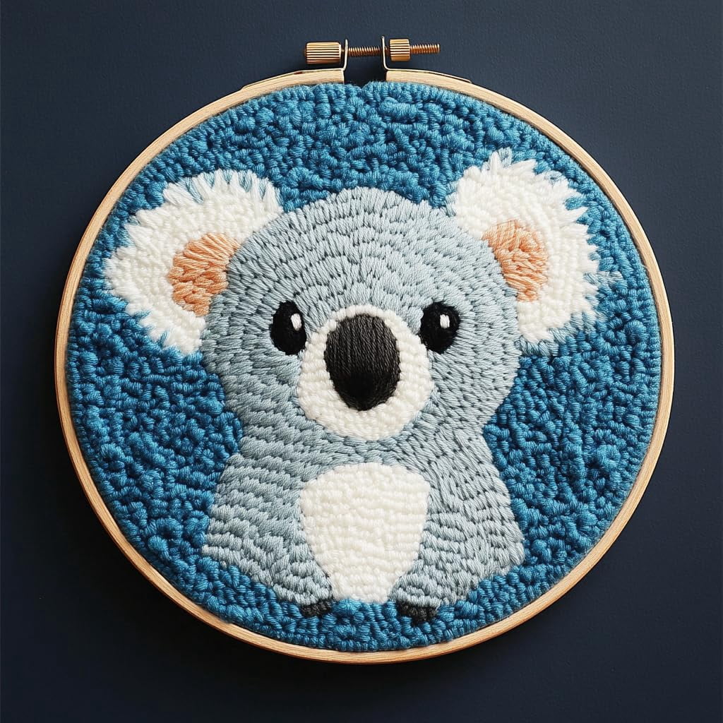 DIY Punch Needle kits Cute Baby Koala on Tree Easy for Beginners Punch ...