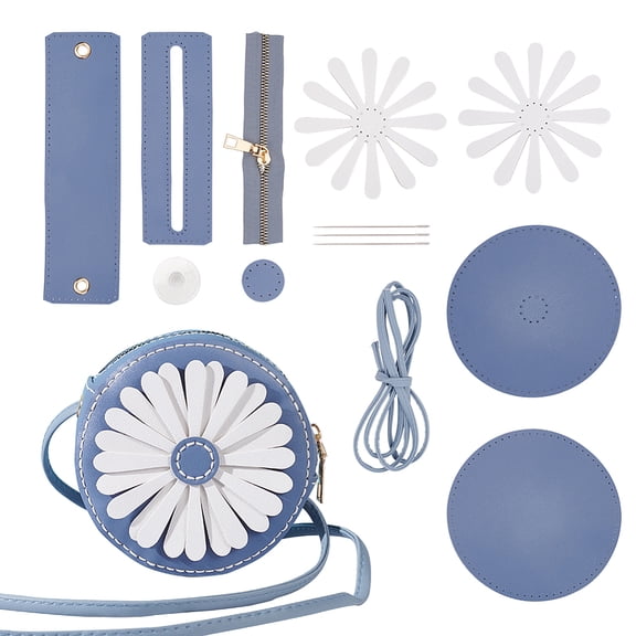 DIY Purse Sewing Kit DIY Crafts Lovely Shoulder Bag Sewing Materials Cute Flower Sewing Pattern Sewing Round Bag Kit for Handmade