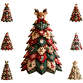 thumbnail image 1 of DIY Quilted Christmas Fabric Tree Kit, Beginner Friendly Sewing Craft Kit, Handmade Rustic Xmas Tree Making Kit for Christmas Mantel & Table Decor A, 1 of 7