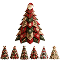 thumbnail image 1 of DIY Quilted Christmas Fabric Tree Kit, Multi Pattern Patchwork Craft Supplies, DIY Sewing Project Kit to Make Tabletop Christmas Tree for Indoor Home Decor D, 1 of 7