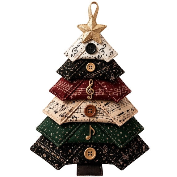 DIY Quilted Christmas Fabric Tree Kit, Vintage Plaid Fabric Sewing Craft Set, Handmade Desktop Christmas Tree Decor Kit for Holiday Party Decoration