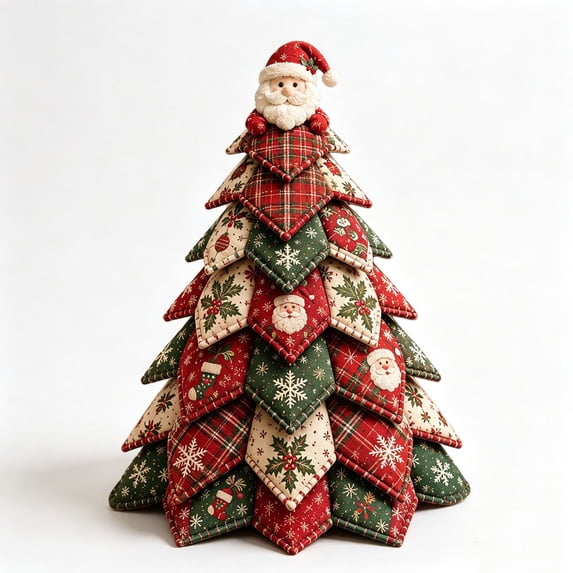 DIY Quilted Christmas Tree Kit, 2026 New Christmas & Halloween 3D Fabric Patchwork Craft Set for Beginners, Handmade Tabletop Holiday Decor, Ideal for Home Mantel Table Office Display