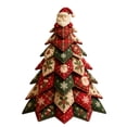 thumbnail image 1 of DIY Quilted Christmas Tree Kit, 3D Fabric Patchwork Craft Set for Beginners, Handmade Tabletop Holiday Xmas Decor, Ideal for Home Mantel Table Office Display, #A, 1 of 8