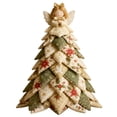 thumbnail image 1 of DIY Quilted Christmas Tree Kit, 3D Fabric Patchwork Craft Set for Beginners, Handmade Tabletop Holiday Xmas Decor, Ideal for Home Mantel Table Office Display, #E, 1 of 8