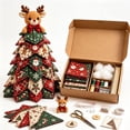 thumbnail image 1 of DIY Quilted Christmas Tree Kit, 3D Fabric Patchwork Craft Set (Reindeer) | DIY Christmas Tree Kit, 3D Fabric Patchwork, 6 Holiday Designs, Quilting Craft, Handmade Tabletop Decor, Christmas Gift, 1 of 8