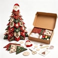 thumbnail image 1 of DIY Quilted Christmas Tree Kit, 3D Fabric Patchwork Craft Set (Santa Claus) | DIY Christmas Tree Kit, 3D Fabric Patchwork, 6 Holiday Designs, Quilting Craft, Handmade Tabletop Decor, Christmas Gift, 1 of 8