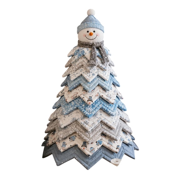 DIY Quilted Christmas Tree Kit, Fabric Quilting Patchwork Handmade, 3D Layered Ornament Sewing Set Gift for Adults, B