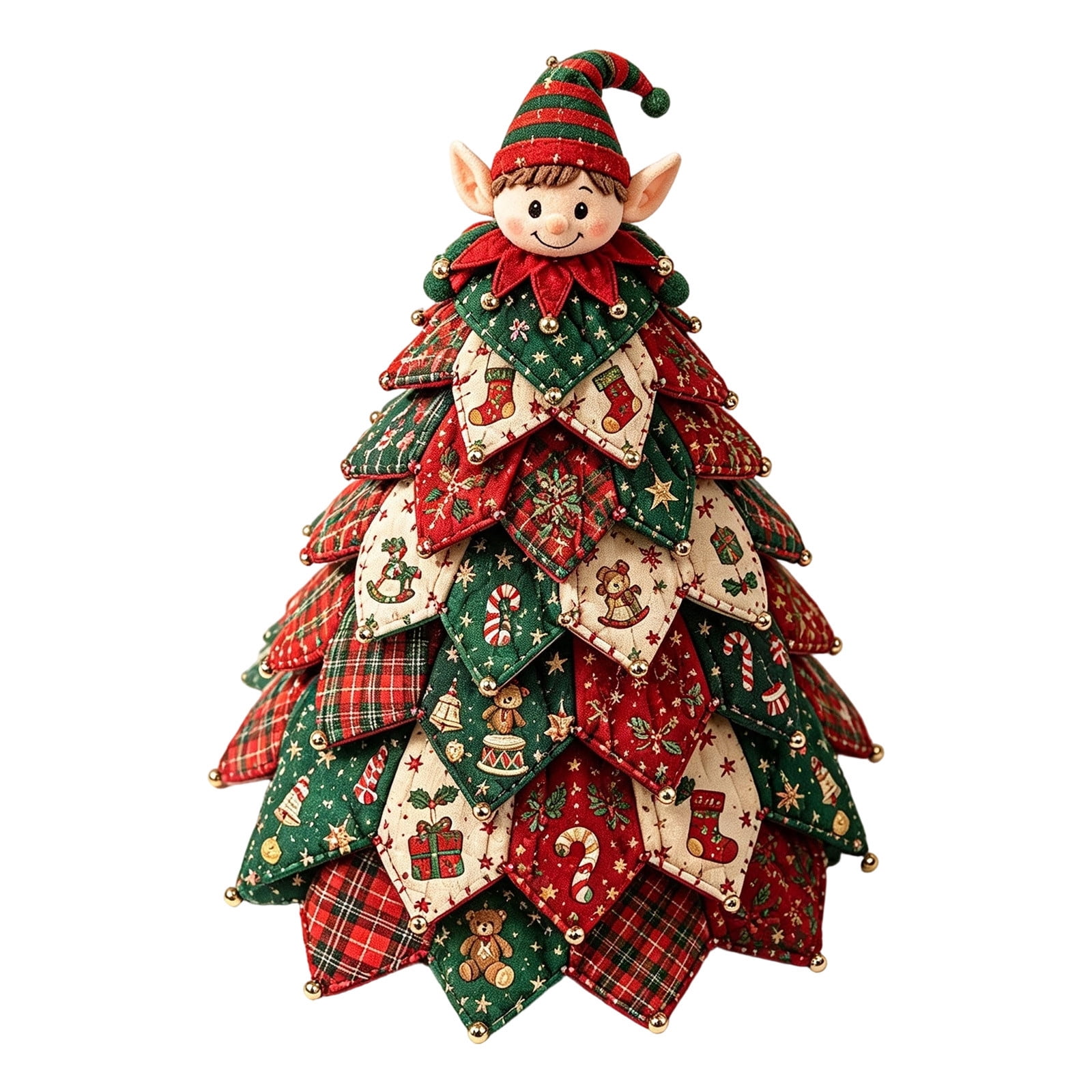 DIY Quilted Christmas Tree Kit Handmade Fabric Holiday Decor Patchwork ...