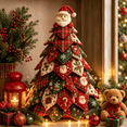thumbnail image 1 of DIY Quilted Christmas Tree Kit,Holiday Patchwork Sewing Craft Kit Handmade Christmas Tree Craft Kit,3D Fabric Patchwork Craft Set,Handmade Tabletop Holiday Decor,D, 1 of 9