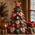 thumbnail image 1 of DIY Quilted Christmas Tree Kit Patchwork Fabric Craft, Festive Plaid Snowflake Holly Design for Cozy Holiday Home Styling, 1 of 5