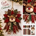 thumbnail image 1 of DIY Quilted Christmas Wreath Making Kit, Cute Reindeer Motif Fabric Patchwork Craft Set, Hand‑Sew Material for Indoor Winter Farmhouse Wall Hanging Craft Project, 1 of 7