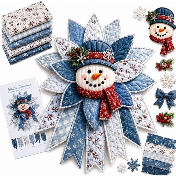 DIY Quilted Door Hanger Kit Handmade Patchwork, Fabric Sewing Craft Adults, Wall Decor, Beginner Quilting Cotton , New Home Decoration