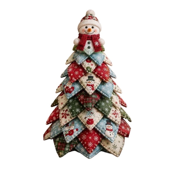 DIY Quilted Halloween Tree Kit, 3D Padded Fabric Patchwork Sewing Craft Quilt Kits, Complete Beginner Fabric Tree Sewing Kit wth Elf Topper, for Halloween Mantel,Tabletop,Shelf,Craft Lovers
