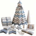 thumbnail image 1 of DIY Quilted Santa Christmas Tree Kit, Christmas Fabric Patchwork Craft Kit, Handmade Christmas Quilt Tabletop Tree Decor, DIY Patchwork Kit Holiday Sewing Craft(D), 1 of 9