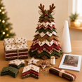 thumbnail image 1 of DIY Quilted Santa Christmas Tree Kit, Fabric Patchwork Set, Handmade | Holiday Tabletop Decor, Layered Ornament, Sewing Craft for Adults, Snowman Tree, Charming Quilting Gift(D), 1 of 8