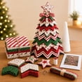 thumbnail image 1 of DIY Quilted Santa Christmas Tree Kit, Fabric Patchwork Set, Handmade | Holiday Tabletop Decor, Layered Ornament, Sewing Craft for Adults, Snowman Tree, Charming Quilting Gift(A), 1 of 8