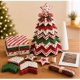 thumbnail image 1 of DIY Quilted Santa Christmas Tree Kit, Fabric Patchwork Set, Handmade Holiday Tabletop Ornament, Adult Sewing Craft, Snowman Layered Tree, Vintage Americana Quilting Gift,Candy Star, 1 of 4