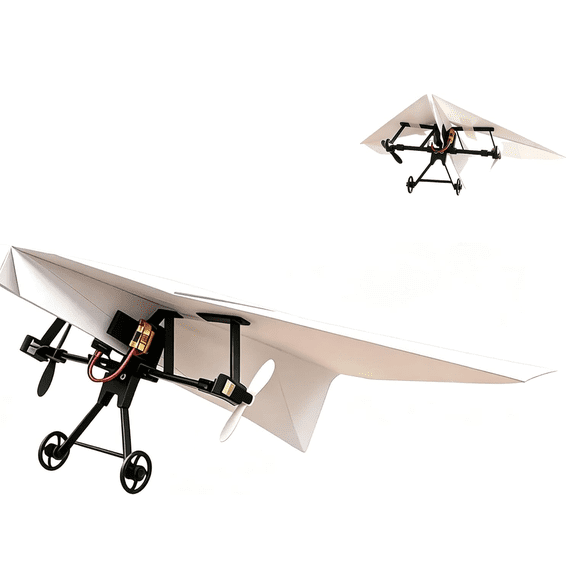 DIY RC Paper Airplane Kit, Gyro Stabilized Remote Control Glider with Dual Propellers, Foldable Lightweight Fixed Wing Flying Toy for Beginners Flyers and Hobbyists (1*Battery)