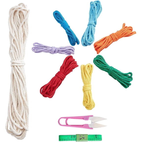 DIY Rainbow Macrame Wall Hanging Kit Rainbow Wall Decor Rainbow Knitting Tapestry Kit Macrame Kit