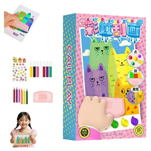 DIY Rainbow Scratches Art, Scratches Art for Kids, Rainbow Scratches Paper Art Set, Scratches Painting, DIY Postcards, Toddler Party Activities, Novelty Gifts, Party Favor