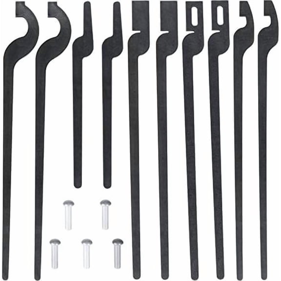 DIY Rapid Tongs Bundle Set - Blacksmith Five types of Tongs Bundle Set with Rivets - Rapid Flat Jaw/Bolt/Scroll/Slot Jaw/V-Bit Tong for Blacksmith Beginner$$Home Decor, Kitchen, & Other