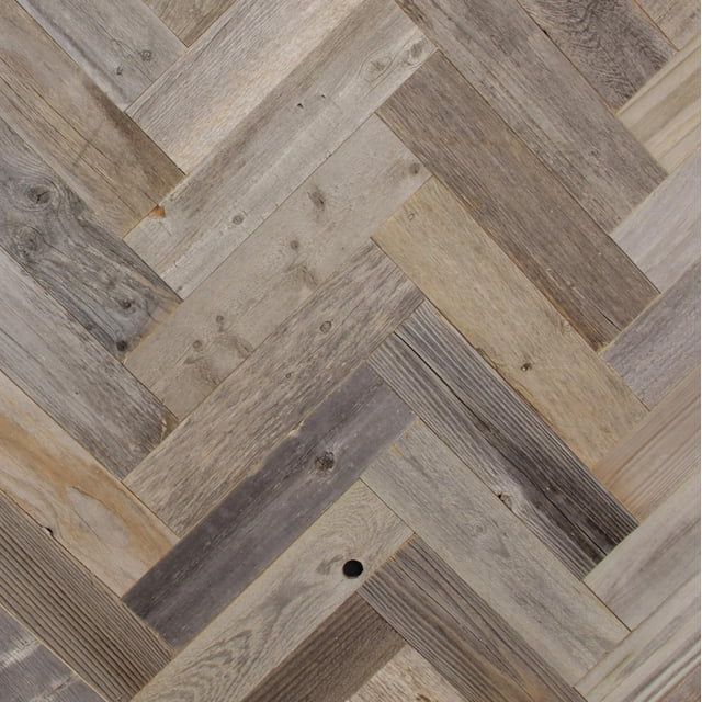 DIY Reclaimed Barn Wood Wall Herringbone Pattern Easy Peel And