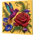 thumbnail image 1 of DIY Red Rose Hummingbird Pearl Diamond Painting Art Kit with Frame | Pearl Beads Art Craft for Adults Beginner, Gemstone Diamond Dots Beads for Home Wall Decor (8*8inch), 1 of 6