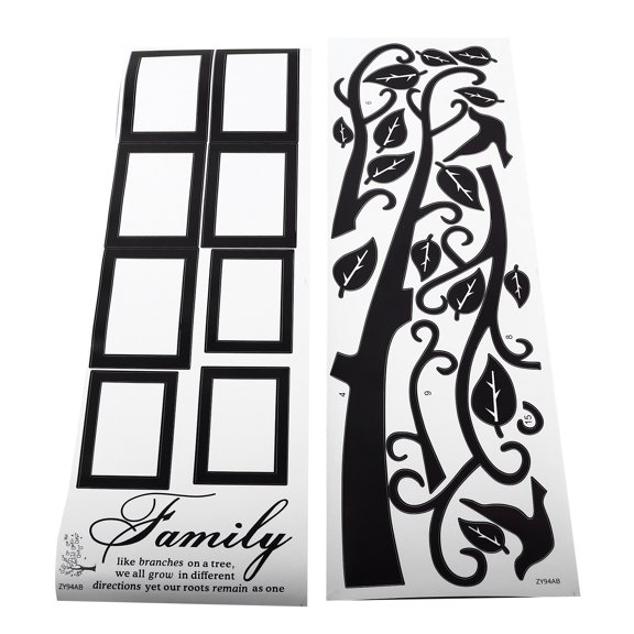 DIY Removable Black PVC Memory Tree Photo Wall Sticker Decal for Home Bedroom Living Room Decor, 23.6 x 35.4 inch, 4 Pack black Home Decoration Towards Right